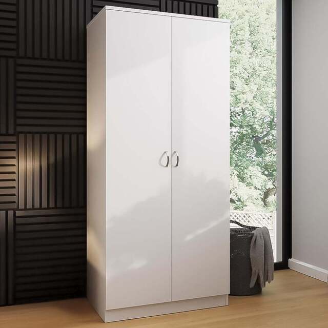 FWStyle Promo 2 Door White Wardrobe - Wilko - image 1