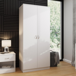 FWStyle Promo 2 Door White Wardrobe - Wilko - thumbnail 7