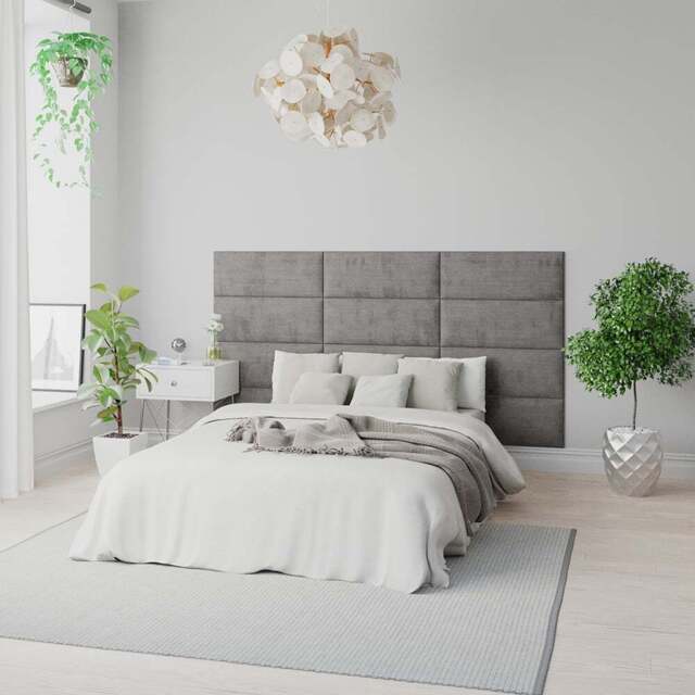 Aspire EasyMount Silver Firenze Velour Upholstered Wall Mounted Headboard Panels 8 Pack - Aspire Beds - Wilko - image 1