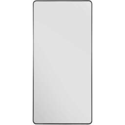 MirrorOutlet The Angulis Black Aluminium Curved Edge Wall Mirror 174 x 85cm - Wilko - thumbnail 1