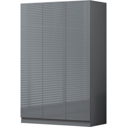 FWStyle Stora 3 Door Grey Gloss Wardrobe - Wilko - thumbnail 3