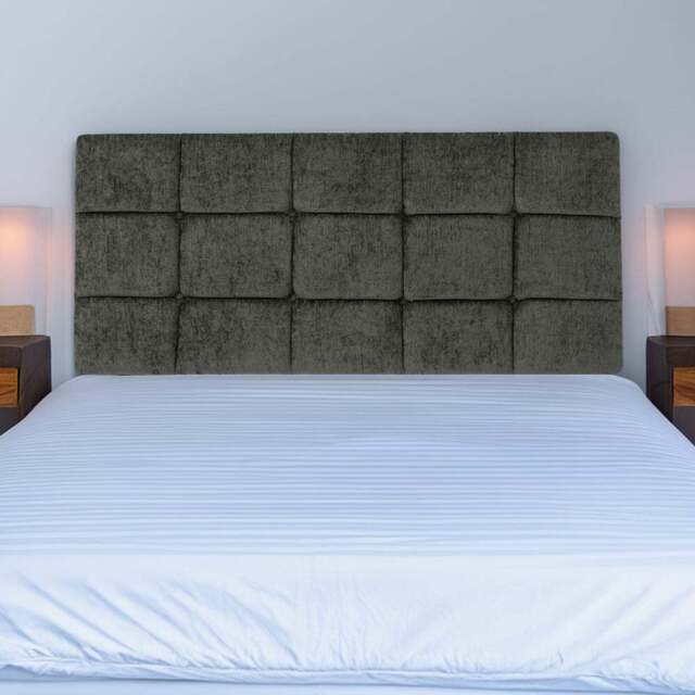 Bedmaster Pearl Super King Size Charcoal Chenille Squared Headboard - Grey - Wilko - image 1