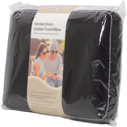 Aidapt Black Memory Foam Contour Travel Pillow - Size: 290 x 400 x 70cm - Red - Wilko - thumbnail 4
