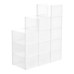 Living and Home 12 Pack White Stackable Shoe Storage Boxes 18 x 24 x 34cm - Size: 34 x 24 x 18cm - Wilko - thumbnail 6