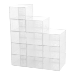 Living and Home 12 Pack White Stackable Shoe Storage Boxes 18 x 24 x 34cm - Size: 34 x 24 x 18cm - Wilko - thumbnail 3