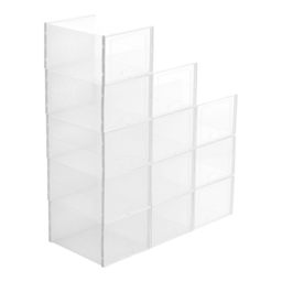 Living and Home 12 Pack White Stackable Shoe Storage Boxes 18 x 24 x 34cm - Size: 34 x 24 x 18cm - Wilko - thumbnail 5