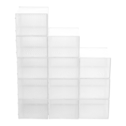 Living and Home 12 Pack White Stackable Shoe Storage Boxes 18 x 24 x 34cm - Size: 34 x 24 x 18cm - Wilko - thumbnail 1