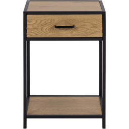 Florence Seaford Single Drawer Single Shelf Black and Oak Bedside Table - Furniture To Go - Wilko - thumbnail 4