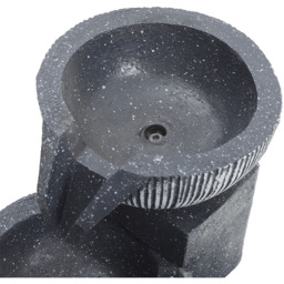 Living and Home 4-Tier Solar Powered Cascading Water Feature with Warm LED Lights - Grey - Wilko - thumbnail 5