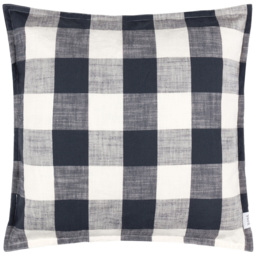 Yard Chesil Blue Check Cotton Polyester Filled Outdoor Cushion 50 x 50cm - Wilko