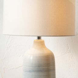 Pacific Lifestyle Venus Blue and Grey Ombre Ceramic Table Lamp - Wilko - thumbnail 4