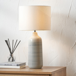 Pacific Lifestyle Venus Blue and Grey Ombre Ceramic Table Lamp - Wilko - thumbnail 3