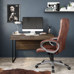 Alphason Hampton Brown Leather Office Chair - Size: 126 x 64 x 76cm - Wilko - thumbnail 7