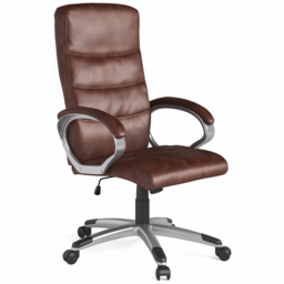 Alphason Hampton Brown Leather Office Chair - Size: 126 x 64 x 76cm - Wilko - thumbnail 3