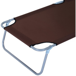 Outsunny Brown Foldable Sun Lounger with Sunshade Awning - Size: 1 Seater - Wilko - thumbnail 4