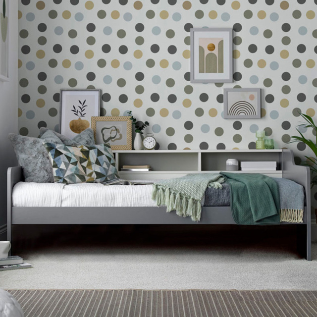 Tyler Grey and White Guest Bed with Pocket Mattress - Size: Single - Bedmaster - Wilko - image 1