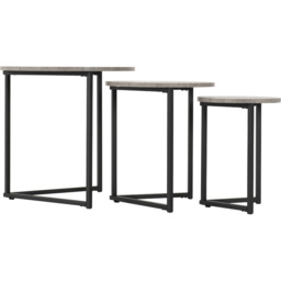 Seconique Athens Concrete Round Nest of Tables Set of 3 - Size: 50 x 50 x 50cm - Grey - Wilko - thumbnail 5