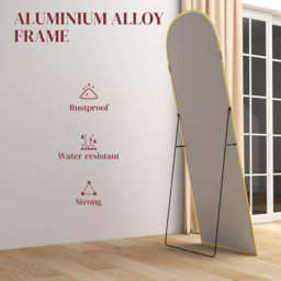 HOMCOM Gold Aluminium Alloy Frame Full Body Mirror 164.5 x 50cm - Size: 68 x 5 x 175cm - Wilko - thumbnail 7