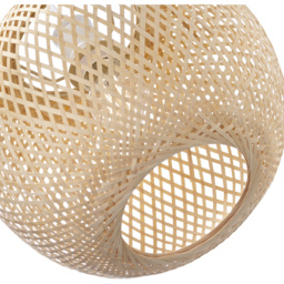 Happy Homewares Natural Bamboo Strapping Spherical Cage Pendant Shade - Size: 28 x 30 x 30cm - Brown - Wilko - thumbnail 6