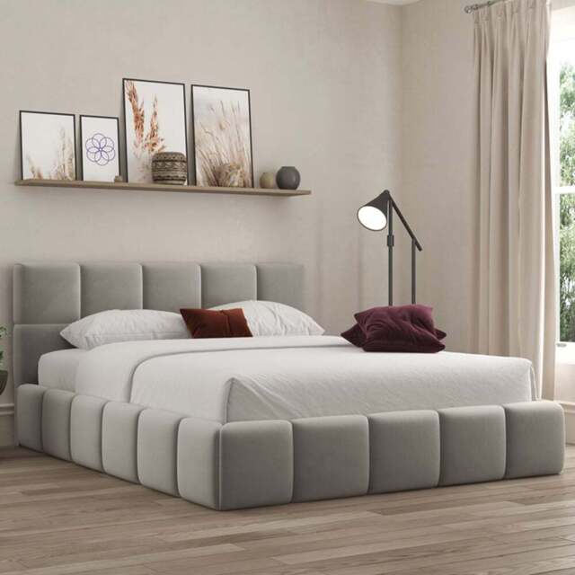 DS Living Ovella Super King Size Pebble Cubed Bed Frame - Grey - Wilko - image 1