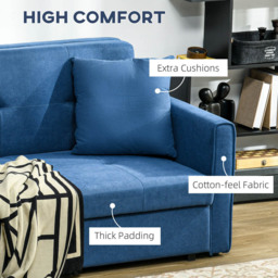 Portland Double Sleeper Dark Blue Convertible Sofa Bed - Size: 2 Seater - Wilko - thumbnail 5