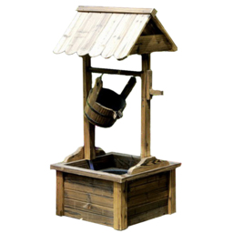 Heissner Wooden Wishing Well Water Feature - Size: 57 x 50 x 112cm - Wilko