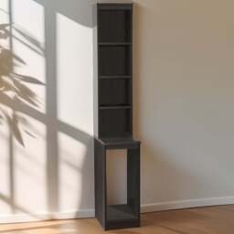 R White Cabinets 4 Shelf Desktop Tower Storage with Hutch Black - Size: 182.8 x 30 x 54cm - Wilko - thumbnail 1