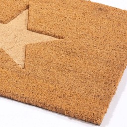 Eselle Astley Star Embossed Natural Coir Door Mat 40 x 60cm - Size: 40 x 60 x 1.5cm - Brown - Wilko - thumbnail 4