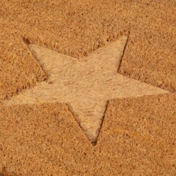 Eselle Astley Star Embossed Natural Coir Door Mat 40 x 60cm - Size: 40 x 60 x 1.5cm - Brown - Wilko - thumbnail 5