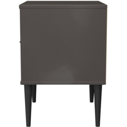 Crowndale Hong Kong 2 Drawer Slatt Effect and Graphite Compact Bedside Cabinet Ready Assembled - Slatt Effect & Graphite - Wilko - thumbnail 4