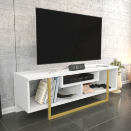 Decorotika Asal White and Gold Wide TV Unit - Size: 40.2 x 119.4 x 35.2cm - Multi - Wilko - thumbnail 5