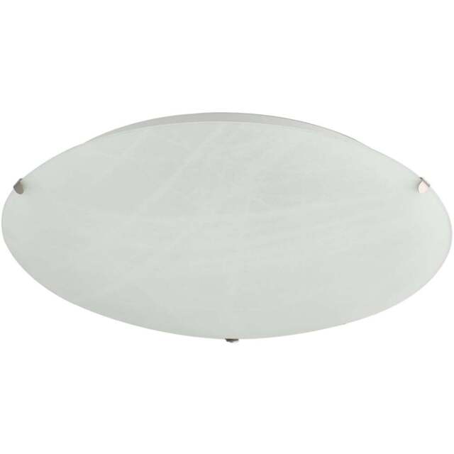 Happy Homewares Alabaster Circular White Glass IP20 Flush Ceiling Light - Size: 8 x 30 x 30cm - Wilko - image 1