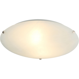 Happy Homewares Alabaster Circular White Glass IP20 Flush Ceiling Light - Size: 8 x 30 x 30cm - Wilko - thumbnail 4
