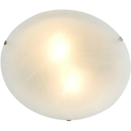 Happy Homewares Alabaster Circular White Glass IP20 Flush Ceiling Light - Size: 8 x 30 x 30cm - Wilko - thumbnail 6