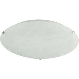 Happy Homewares Alabaster Circular White Glass IP20 Flush Ceiling Light - Size: 8 x 30 x 30cm - Wilko - thumbnail 1