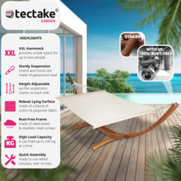 tectake Thorsten 2 Seater White Hammock - Wilko - thumbnail 7