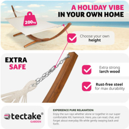 tectake Thorsten 2 Seater White Hammock - Wilko - thumbnail 5