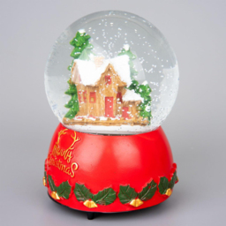 Shatchi Musical Snowglobe Santa House and Xmas Tree Scene - Size: 150 x 150 x 100cm - Multi - Wilko - thumbnail 4