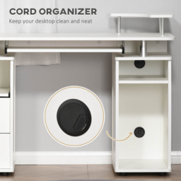 Portland 2 Drawer Computer Desk White - Size: 120 x 55 x 85cm - Wilko - thumbnail 5