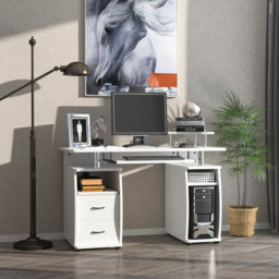 Portland 2 Drawer Computer Desk White - Size: 120 x 55 x 85cm - Wilko - thumbnail 7