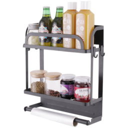 Living and Home 2-Tier Black Metal Magnetic Floating Shelf for Fridges - Size: 35x30.7x11 - Wilko - thumbnail 5