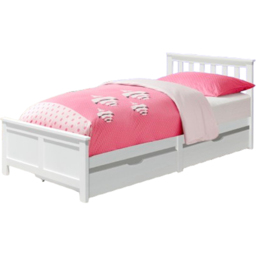 Comfy Living Single White Wooden Bed with 2 Drawer - Wilko - thumbnail 3