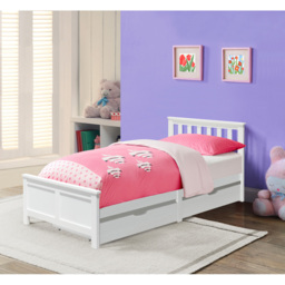 Comfy Living Single White Wooden Bed with 2 Drawer - Wilko - thumbnail 5