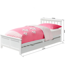 Comfy Living Single White Wooden Bed with 2 Drawer - Wilko - thumbnail 6