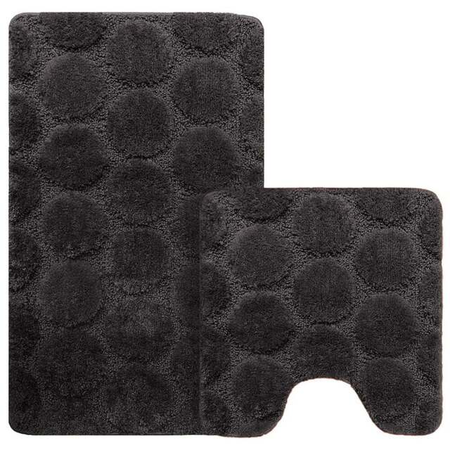 Velosso Cobla Black Bath Mat Set - Size: 50 x 80 x 1cm - Wilko - image 1