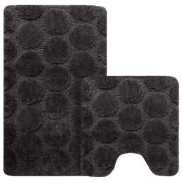 Velosso Cobla Black Bath Mat Set - Size: 50 x 80 x 1cm - Wilko - thumbnail 1