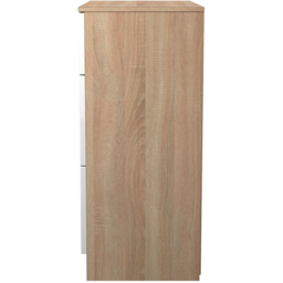 Crowndale Milan 3 Drawer White Gloss and Bardolino Oak Deep Chest of Drawers Ready Assembled - White Gloss & Bardolino Oak - Wilko - thumbnail 7