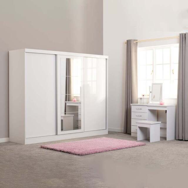 Seconique Nevada 3 Door White Sliding Wardrobe - Wilko - image 1