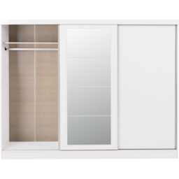 Seconique Nevada 3 Door White Sliding Wardrobe - Wilko - thumbnail 5