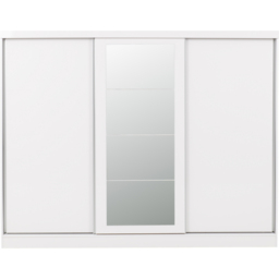 Seconique Nevada 3 Door White Sliding Wardrobe - Wilko - thumbnail 3